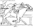 coloriage cheval fait la course