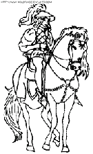 coloriage chevalier a cheval