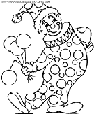 coloriage cirque clown avec balle percee