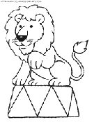 coloriage cirque lion levant la patte