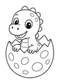 Coloriage bébé dinosaure dans sa coquille à imprimer