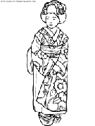 coloriage costume femme traditionnel