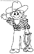 coloriage cowboy au lasso