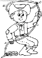 coloriage cowboy jetant le lasso