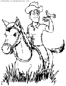 coloriage cowboy tranquille