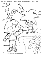 coloriage dora au parc