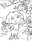 coloriage dora babouche