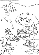 coloriage dora donne son cadeau a babouche