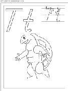 coloriage ecriture 1 lettre t comme tortue