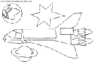 coloriage espace fusee dans univers