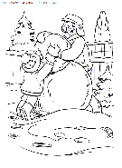 coloriage fetes noel bonhomme neige