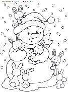 coloriage fetes noel bonhomme neige