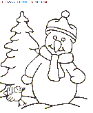 coloriage fetes noel bonhomme neige