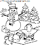 coloriage fetes noel bonhomme neige