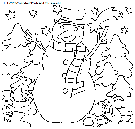 coloriage fetes noel bonhomme neige