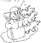 coloriage fetes noel bonhomme neige