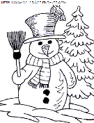 coloriage fetes noel bonhomme neige