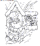 coloriage fetes noel maison pere noel