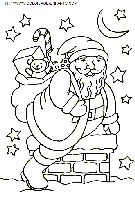 coloriage fetes noel pere noel cheminee