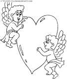 coloriage saint valentin cupidon