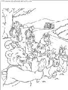 coloriage franklin et ses amis attendent le bus scolaire