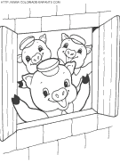 coloriage trois petits cochons