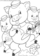 coloriage trois petits cochons