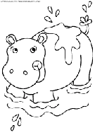 coloriage hippopotames