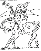 coloriage indien a cheval