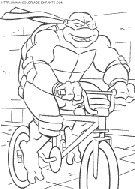 coloriage les tortues ninja donatello fait du velo