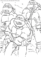 coloriage les tortues ninja tous unis