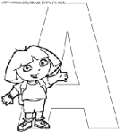 coloriage alphabet dora lettre a