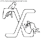 coloriage lettre oiseaux lettre x