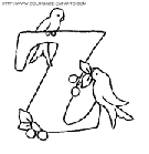 coloriage lettre oiseaux lettre z