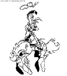 coloriage lucky luke surpris