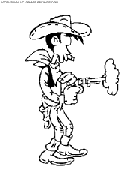 coloriage lucky luke tirant au pistolet