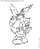 coloriage mimihopps avec une fleur