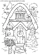 coloriage noel la maison de papa noel