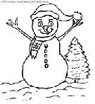 coloriage noel un bonhomme de neige