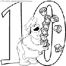 coloriage nombres rue sesame chiffre10