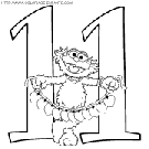 coloriage nombres rue sesame chiffre11
