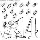 coloriage nombres rue sesame chiffre14