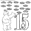 coloriage nombres rue sesame chiffre15