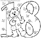 coloriage nombres rue sesame chiffre18