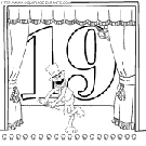 coloriage nombres rue sesame chiffre19