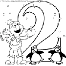 coloriage nombres rue sesame chiffre2