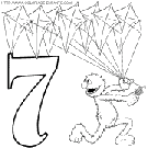 coloriage nombres rue sesame chiffre7