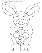 coloriage paques lapin avec des oeufs