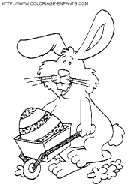 coloriage paques un lapin a trouve un oeuf