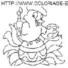 coloriage paques un poussin peintre